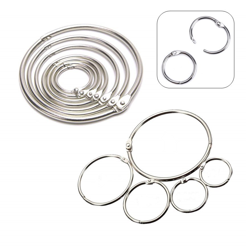 Nickle Plated Book Ring Loose Leaf Binder Ring 6pcs - eStationers