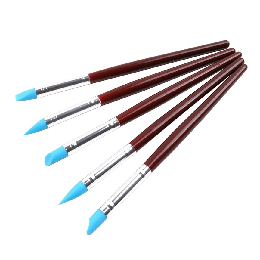 Multi-Purpose Silicone Tip Brush Set 5pcs for Polymer Clay, Masking ...