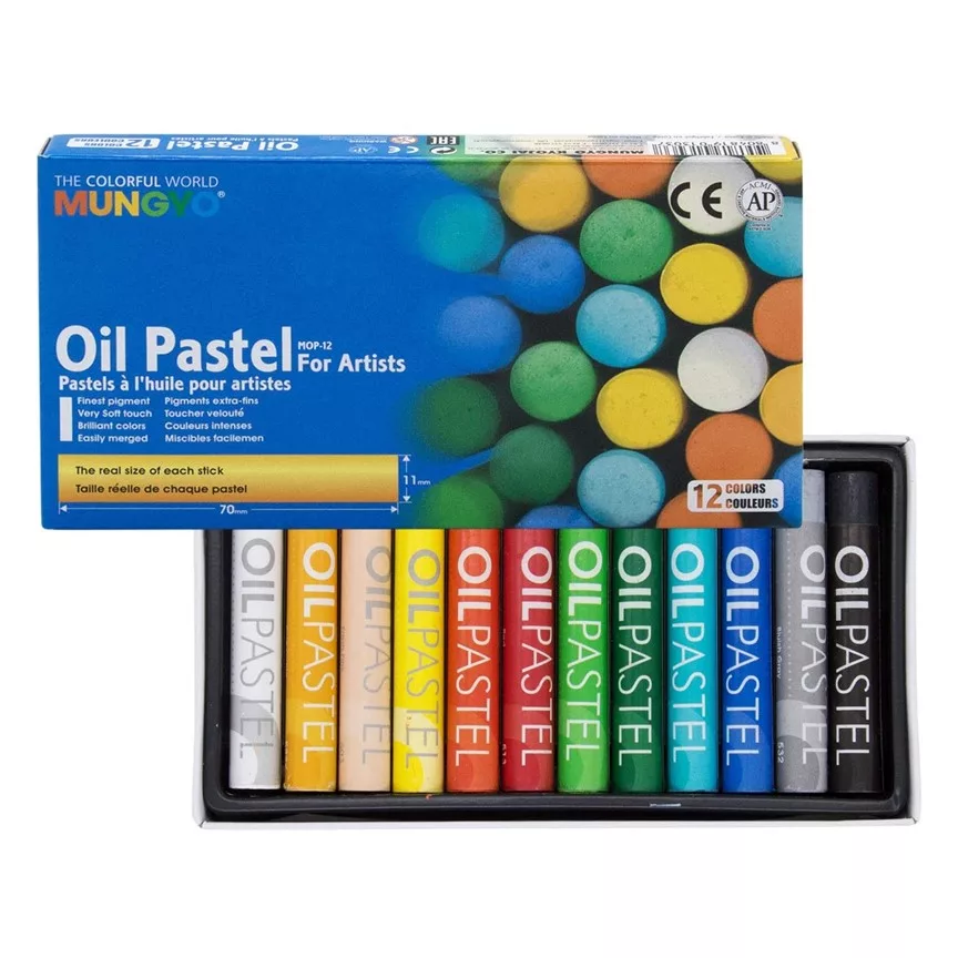 MUNGYO Oil Pastels for Artists Set of 24 Assorted Colors MOP-24