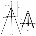 Lightweight Portable Aluminum Alloy Studio Painting Folding Easel Tripod Display Stand For Artist With Carrying Bag