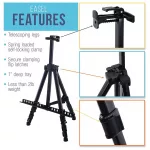 Lightweight Portable Aluminum Alloy Studio Painting Folding Easel Tripod Display Stand For Artist With Carrying Bag