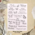 Silicone Clear Stamp Wishes Writing Scrapbooking