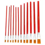 Red Rod Falt Brush 12pcs