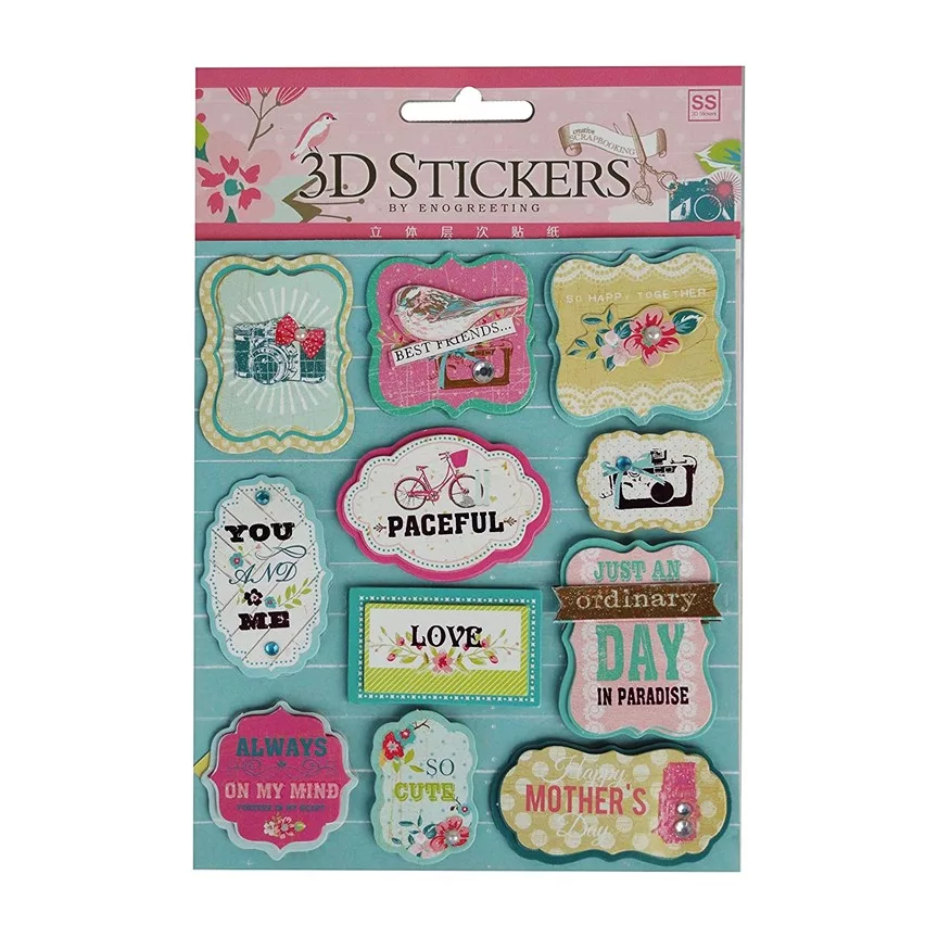 Eno Greeting 3D Stickers for Scrapbooking Mother's Day - eStationers