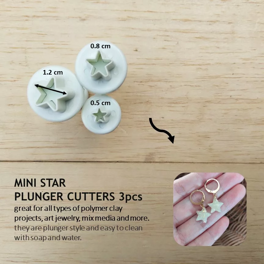 Mini Flowers Plunger Cutters for Polymer Clay, Art Jewelry, Mixed-Media and More