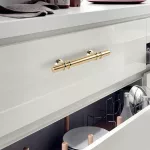 2pc Brushed Nickel Metal Dresser Drawer Door Handles Gold for Resin Art