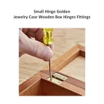 Small Hinge Golden Jewelry Case Wooden Box Hinges Fittings