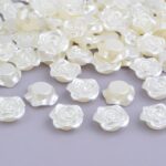 16PCS 18MM White Faux Pearl Rose Beads – Acrylic Spacer Beads for DIY Crafts, Bracelets & Jewelry Making