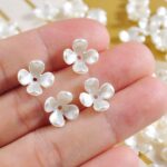 12MM Ivory White 4-Petal Flower Pearl Beads – 20g Pack | Plastic Beads for Jewelry Making, DIY Crafts & Embroidery