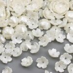 11MM Tiny Cute Ivory White Five-Petal Flower Bead Charms – 20g Pack | Pearly Petal Beads for Earrings, Bracelets & DIY Jewelry Making