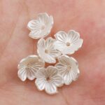 11MM Tiny Cute Ivory White Five-Petal Flower Bead Charms – 20g Pack | Pearly Petal Beads for Earrings, Bracelets & DIY Jewelry Making